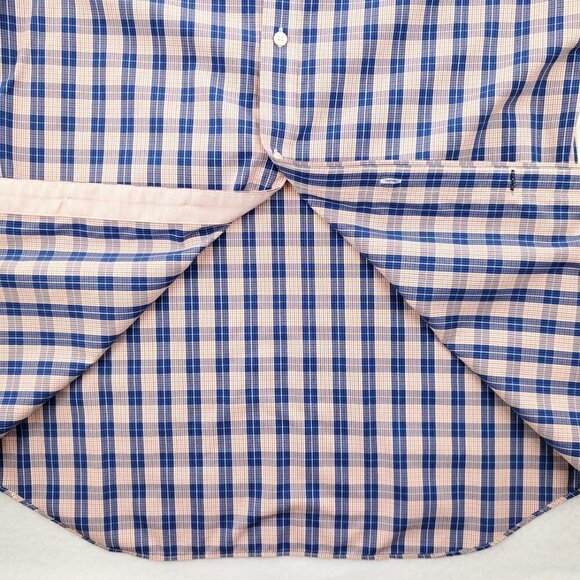 Banana Republic Non-Iron Tailored Slim Fit Shirt Plaid Cotton Men Large - Picture 6 of 10